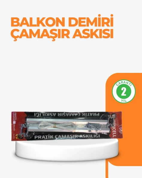 25x60 Cm Çamaşır Askılığı Kare Balkon Demiri İçin Dayanıklı Tasarım ürün görseli 1