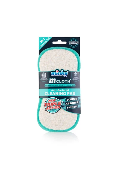 4 ADET   Minky Mcloth Üç Etkili Anti-Bakteriyel Temizlik Pedi Turkuaz ürün görseli 1