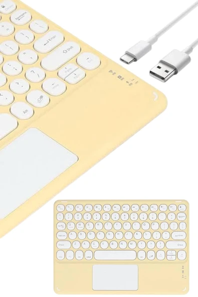 Touchpad Uyumlu Bluetooth Klavye Slim Kablosuz Wifi Q Klavye - Resim 3