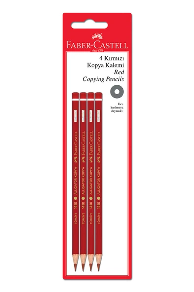 4 ADET   Faber Castell 4'lü Kırmızı Kopya Kalemi ürün görseli 1