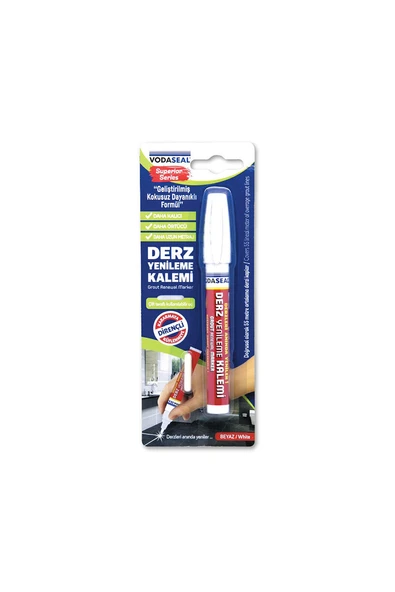 4 ADET   Vodaseal Derz Kalemi Seri Beyaz 1 Adet Yedek ürün görseli 1