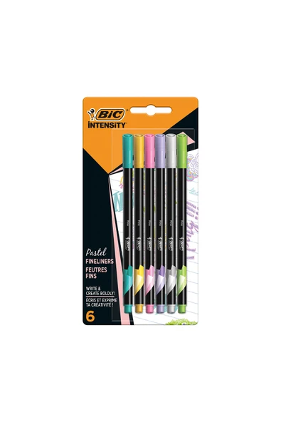 4 ADET   Bic İntensity Fineliner Pastel Renkler 6lı Blister ürün görseli 1