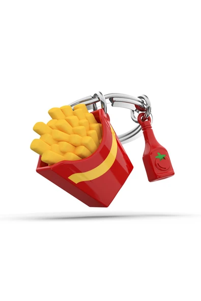 4 ADET   Metalmorphose French Fries ve Ketçup Anahtarlık ürün görseli 1