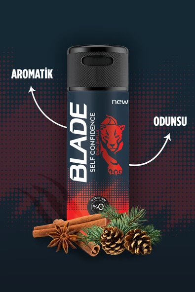 4 ADET   Blade Self Confidence 150 ml Deodorant - Resim 2