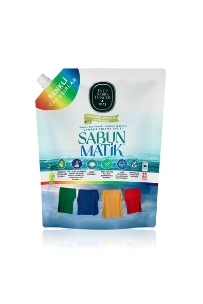 4 ADET   Doğal Zeytinyağı İçerikli Çamaşır Yıkama Sıvısı Renkliler 1,5 Lt Doypack ürün görseli 1