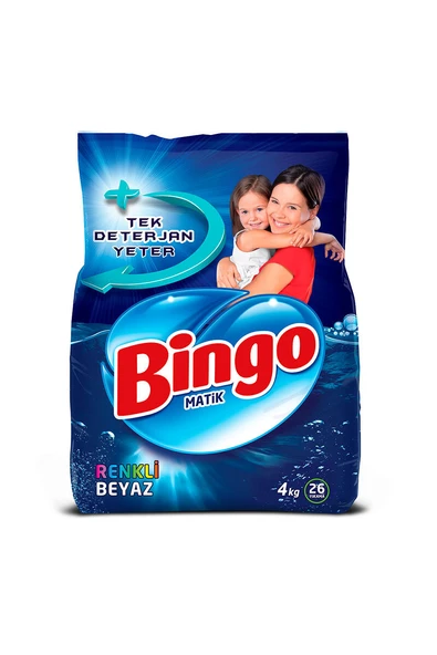 Bingo Çamaşır Deterjanı 4 kg Renkli Beyaz ürün görseli 1