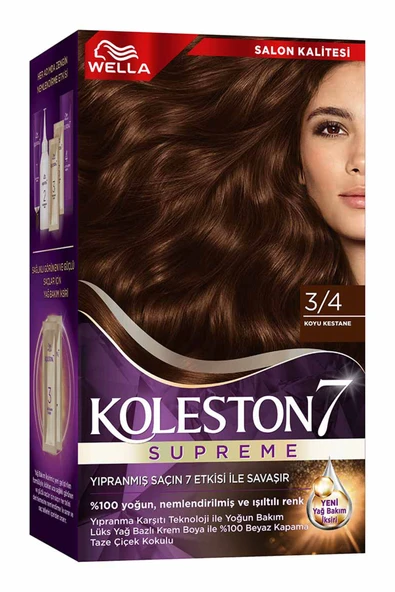 4 ADET   Koleston Saç Boyası 3/4 Koyu Kestane ürün görseli 1