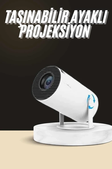 Ayaklı Projeksiyon Taşınabilir Mini Projektör Sinema Projektörü Android ürün görseli 1