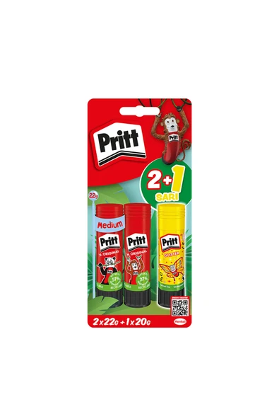 4 ADET   Pritt 2x22 Gr + 1x20 Gr Hediye Yapıştırıcı ürün görseli 1