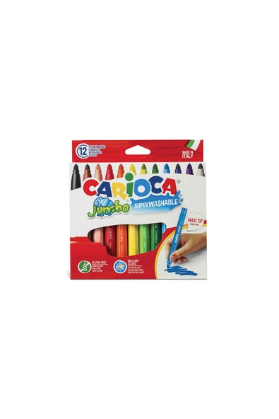 4 ADET   Carioca Teddy Jumbo Super Yıkanabilir Keçeli Boya 12li ürün görseli 1