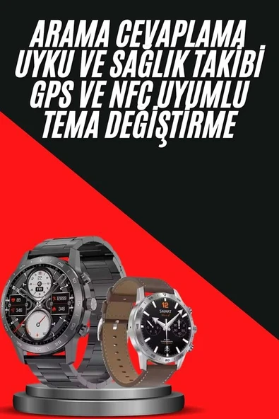 Erkeklere Özel Akıllı Saat Çelik Kordon Bluetooth Bağlantılı İos Ve Android Uyumlu ürün görseli 1