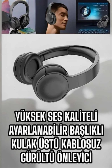 Kablosuz Bluetooth Kulaklık Anc/enc Destekli Kulak Üstü Yüksek Ses Kaliteli ürün görseli 1