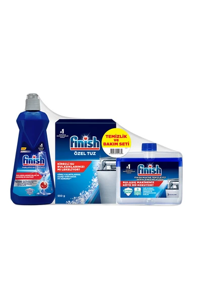 4 ADET   Finish Temizlik ve Bakım Seti(Parlatıcı 400 ml, Tuz 550 g,Temizleyici 250 ml) ürün görseli 1