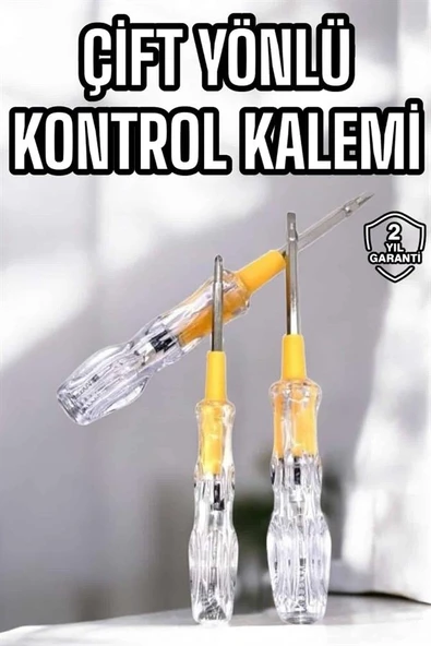 Çift Taraflı Elektrik Kontrol Kalemi Şeffaf Tornavida - Resim 2