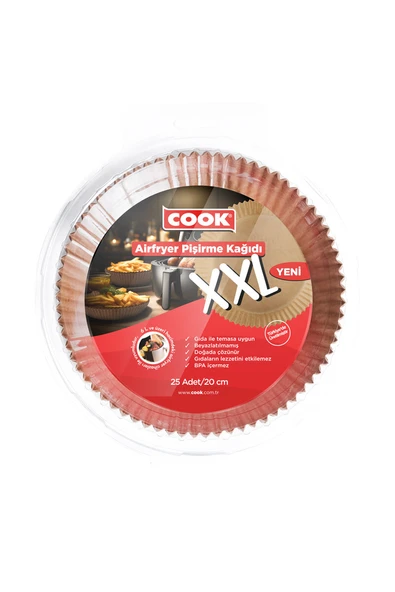 4 ADET   Cook Airfryer Pişirme Kağıdı Xxl 25 Adet ürün görseli 1