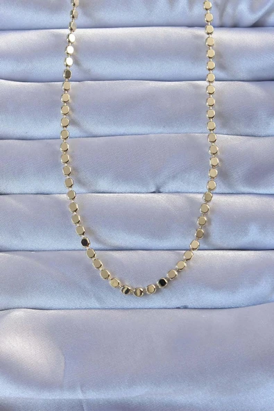 316L Çelik Gold Renk 60 cm Parçalı Ezme Kolye TJ-BKO9470 ürün görseli 1