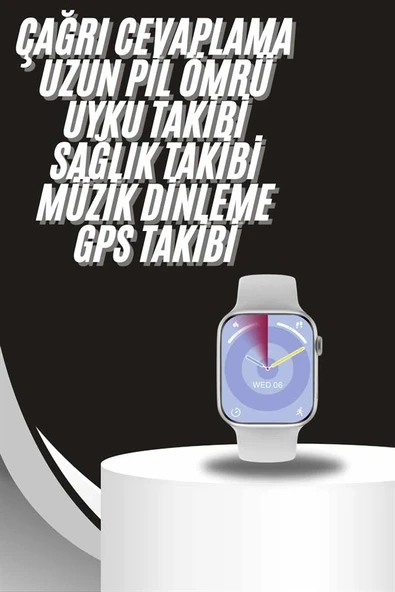Akıllı Saat Gümüş Kasa Bluetooth Kulaklık Hediyeli Çok Fonksiyonlu İkili Set ürün görseli 1
