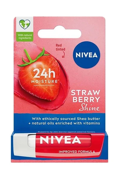 4 ADET   Nivea Lip Dudak Bakım Kremi Çilek ürün görseli 1