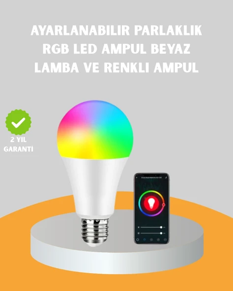 Uzaktan Kumandalı Akıllı Led Ampul, Enerji Tasarruflu ürün görseli 1