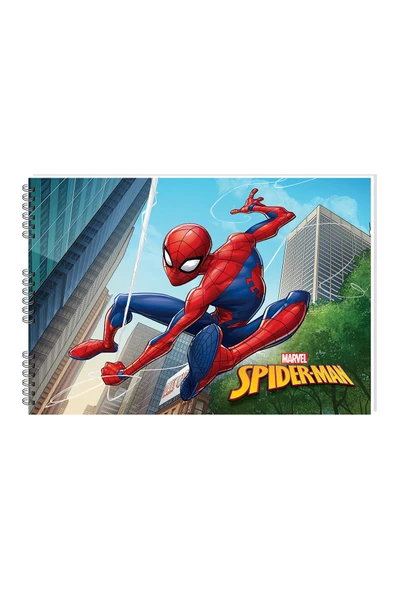 3 ADET  Spiderman 25x35 15 Yaprak Karton Kapak Spiralli Resim Defteri ürün görseli 1