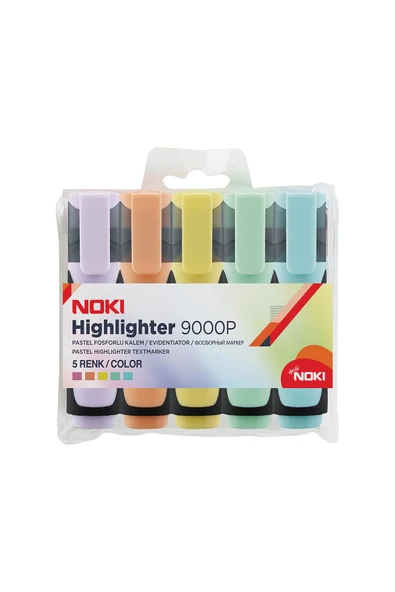 3 ADET  Noki 5'li Pastel Fosforlu Kalem ürün görseli 1