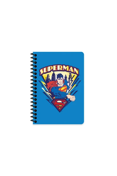 3 ADET  Superman A6 80 Yaprak Çizgili Spiralli Bloknot ürün görseli 1