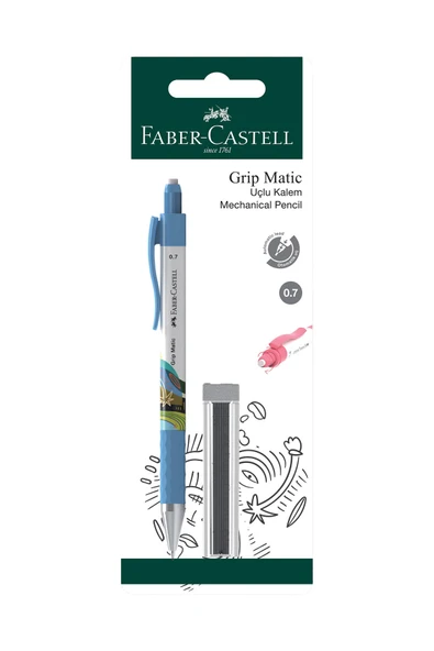 3 ADET  Faber Castell Gripmatic Doodle Versatil Kalem 4 Min Uç 0.7 Set ürün görseli 1