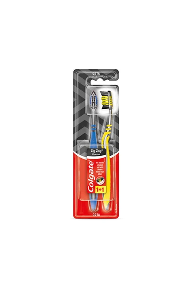 4 ADET   Colgate Diş Fırçası Zigzag Charcoal 1+1 ürün görseli 1