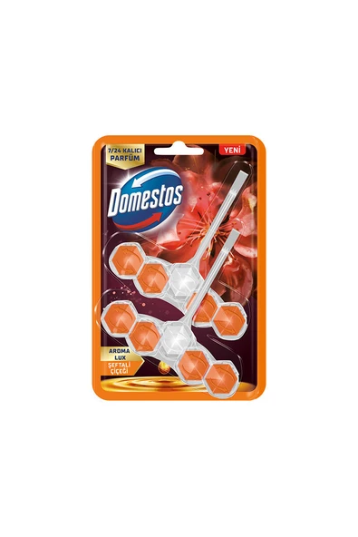 3 ADET  Domestos Wc Blok Şeftali Çiceği Lux 2x5'li ürün görseli 1