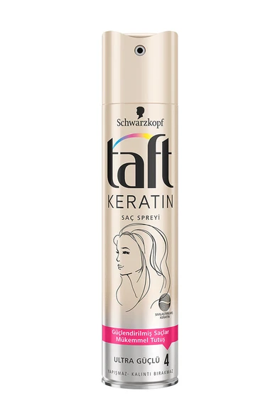 4 ADET   Taft Saç Spreyi 250 Ml No 3 Keratin Ultra Güçlü ürün görseli 1