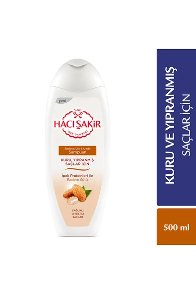 3 ADET  Hacı Şakir Şampuan Badem Sütü 500 ml ürün görseli 1