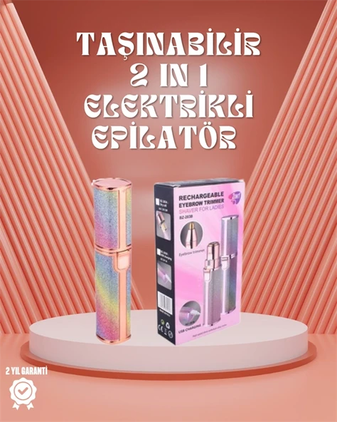 Paslanmaz Çelik Bıçaklı Usb Epilatör - Kaş, Üst Dudak Ve Çene Tüy Temizleyici ürün görseli 1