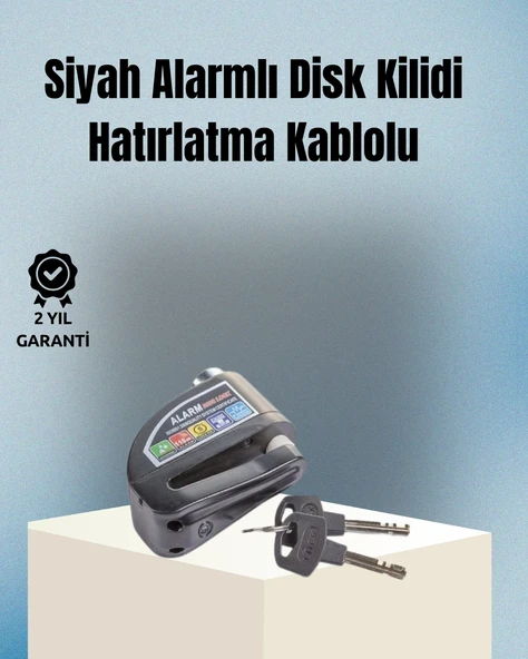 Motosiklet Ve Bisiklet İçin 6mm Pinli Alarmlı Disk Kilidi ürün görseli 1
