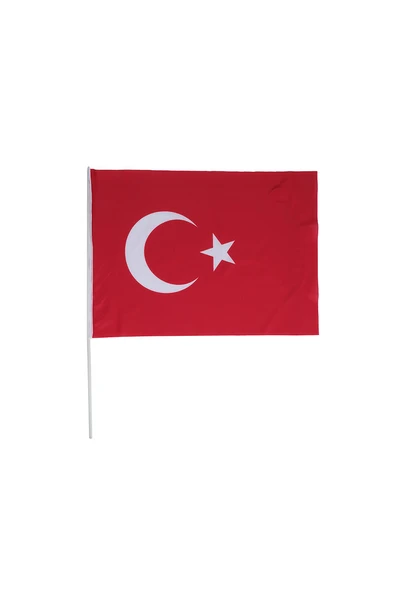 3 ADET  Ayyıldız Türk Bayrak Sopalı 50X75 cm ürün görseli 1