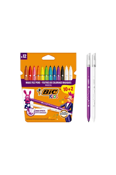 3 ADET  BIC Kids Magic Silinebilir Keçeli Boya Kalemi 12'li Kutu ürün görseli 1