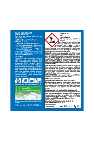 3 ADET  Raid Elektromat Tablet 20 Adet - Resim 2