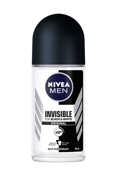 3 ADET  Nivea Roll-On Invisible Black&White 50 ml - Resim 2