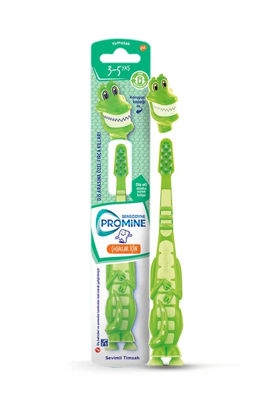3 ADET  Sensodyne Promine Çocuk 3-5 Yaş Timsah Diş Fırçası ürün görseli 1
