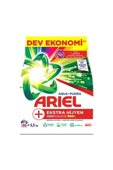 3 ADET  Ariel Ekstra Hijyen 5,5 kg Renkli ürün görseli 1