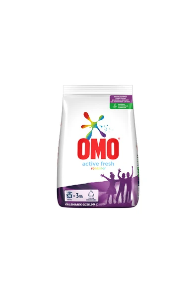 3 ADET  Omo Çamaşır Deterjanı 3 kg Active Fresh Renkliler ürün görseli 1