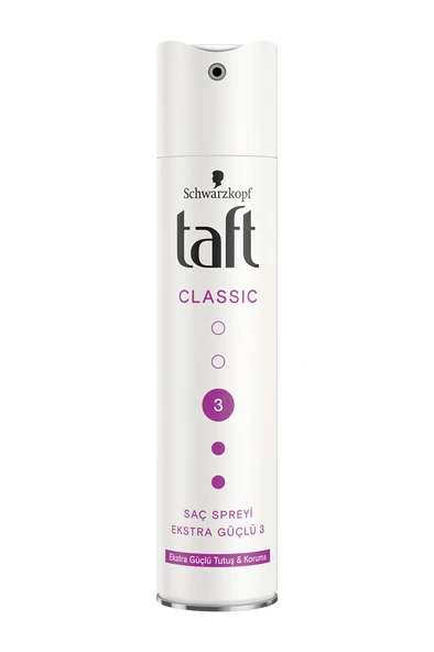 3 ADET  Taft Saç Spreyi 250 Ml No 3 Classic Extra Güçlü ürün görseli 1