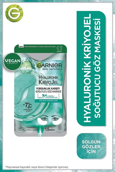 3 ADET  Garnier Hyaluronik Kriyojel Yorgunluk Karşıtı Soğutucu Göz Maskesİ ürün görseli 1