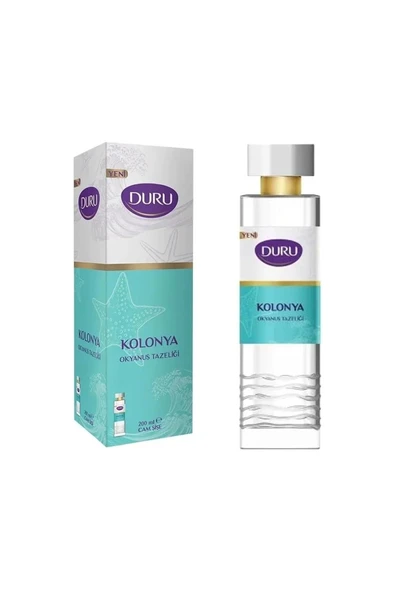 3 ADET  Duru Cam Şişe Okyanus Ferahlığı Kolonyası 200 ml ürün görseli 1