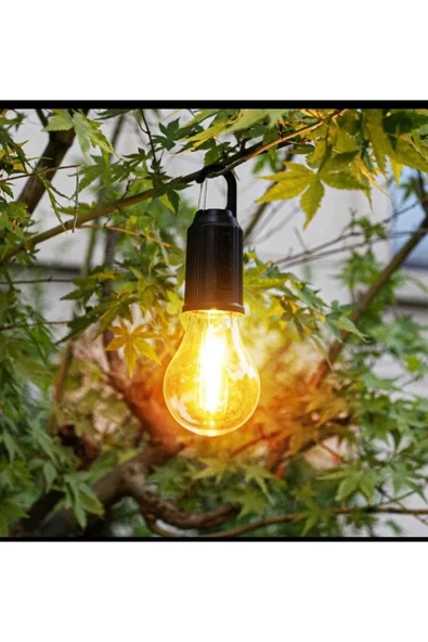 Taşınabilir Şarjlı Led Ampül Outdoor Kamp Bahçe Lambası 10w Askılı Kırılmaz Led Işık ürün görseli 1