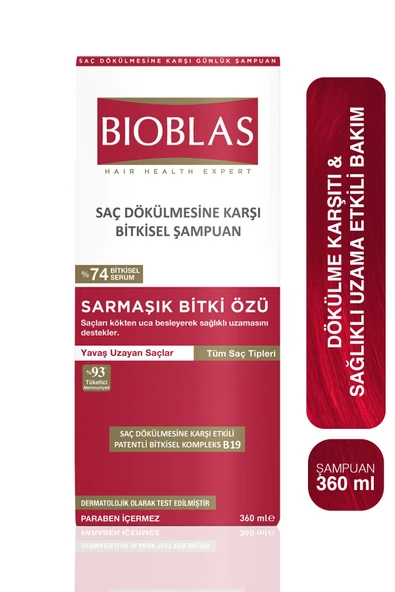 3 ADET  Bioblas Saç Dökülmesine Karşı Şampuan 360 Ml Sağlıklı Uzama Etkili ürün görseli 1