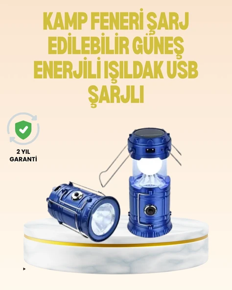 Katlanabilir Usb Çıkışlı Kamp Feneri - Şarj Edilebilir, Dayanıklı Ve Çok Fonksiyonlu ürün görseli 1