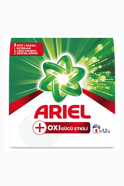 3 ADET  Ariel Oxi 1,2 kg Toz Deterjan Beyazlar ürün görseli 1