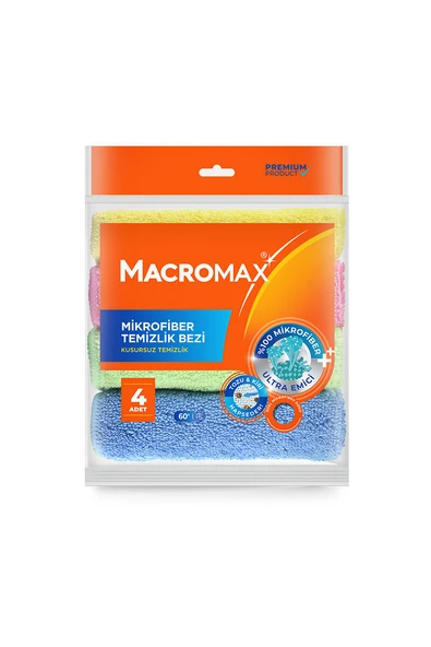 3 ADET  Macromax Mikrofiber Temizlik Bezi 4 Lü - Resim 2