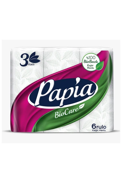 3 ADET  Papia Kağıt Havlu 6'lı Biocare ürün görseli 1