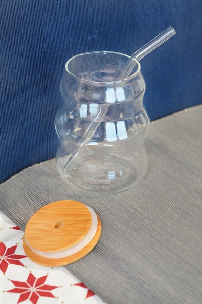 2 ADET  Paçi Bambu Kapak Pipetli Kupa 450 cc - Resim 2